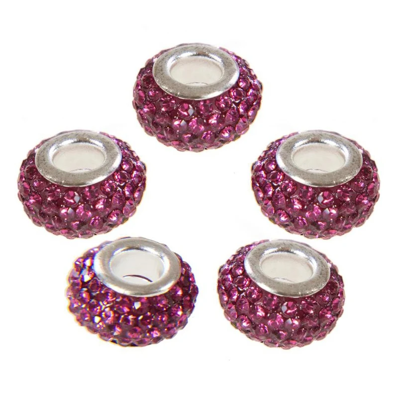 Perles shamballa rondes soucoupes strass cristal 12 mm (lot de 5)