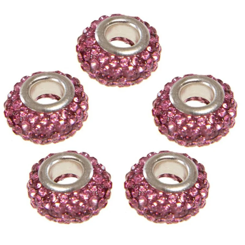 Perles shamballa rondes soucoupes strass cristal 12 mm (lot de 5)