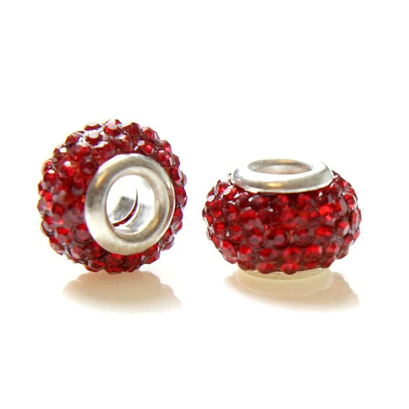 Perles shamballa rondes soucoupes strass cristal 12 mm (lot de 5)