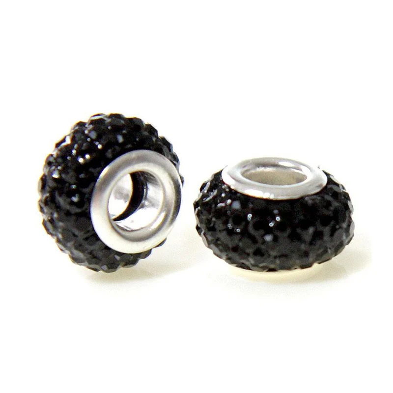 Perles shamballa rondes soucoupes strass cristal 12 mm (lot de 5)