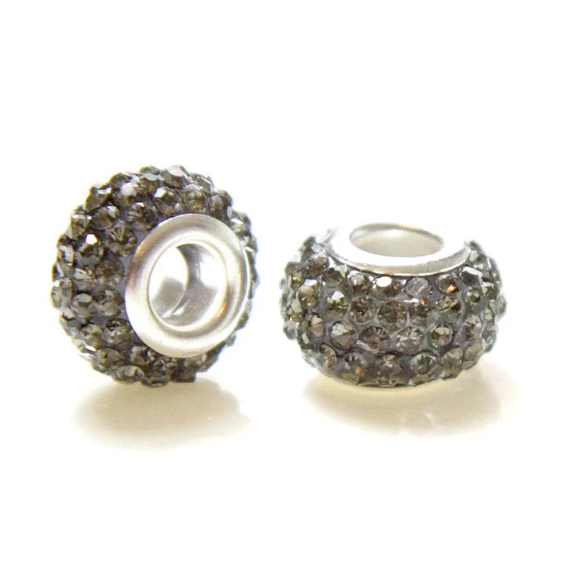 Perles shamballa rondes soucoupes strass cristal 12 mm (lot de 5)