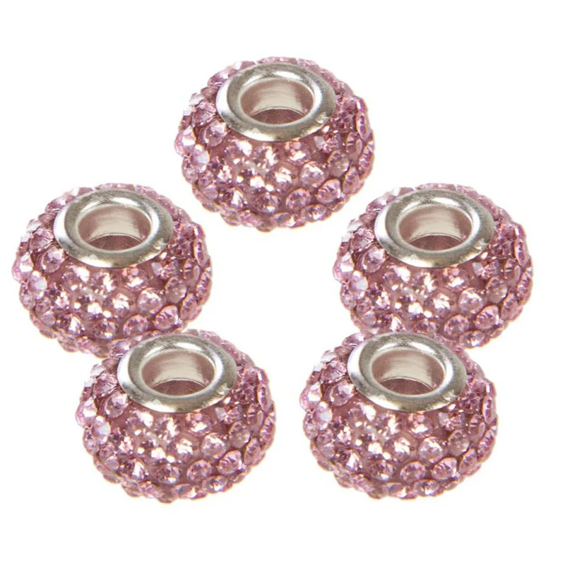 Perles shamballa rondes soucoupes strass cristal 12 mm (lot de 5)