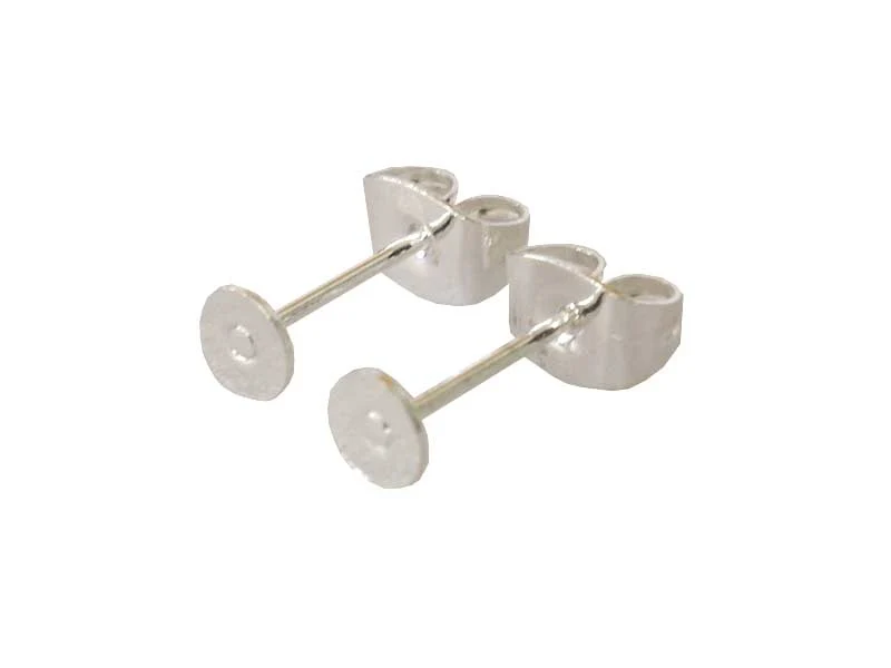 Paire de puces d'oreilles avec embouts - flash argent 925