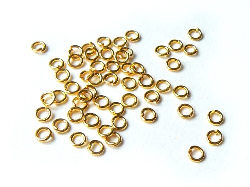 100 anneaux 3,5 mm dorés