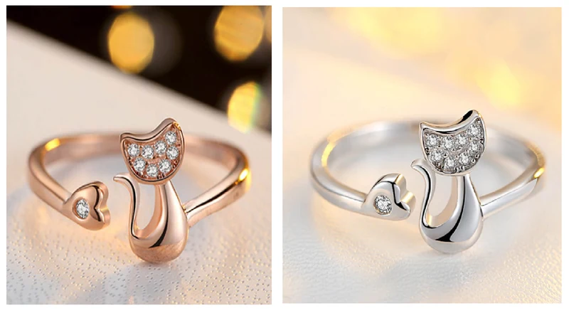 Bague "coeur Chat" _ ♣