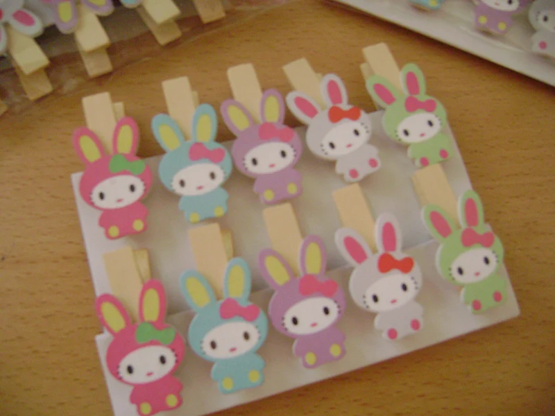 Clip en bois "Lapin" ! ♣
