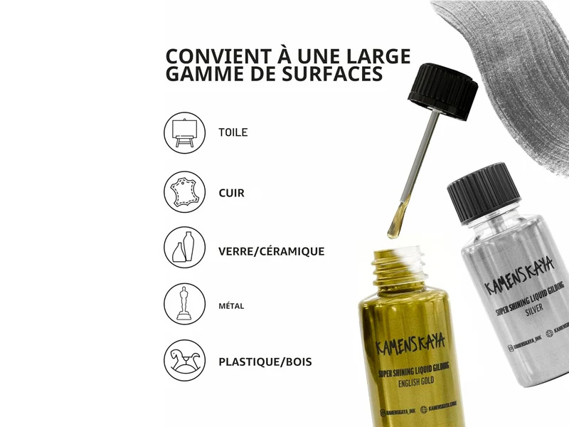 Peinture Liquide pour ornement 20 ml Argenté - Kamenskaya