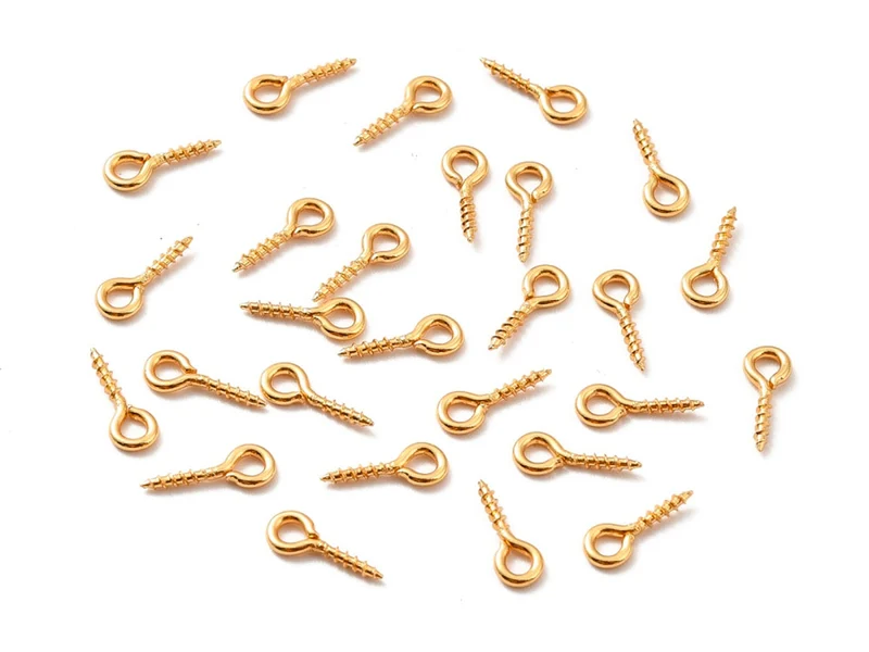 20 Pitons à œillet dorés 18K pour bijoux DIY