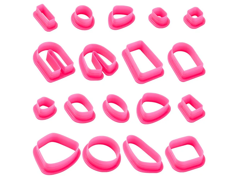Lot de 18 Emporte pièces Géométriques pour pâte polymère