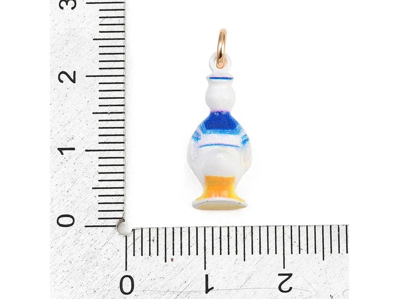 Breloque canard en costume marin émail et or