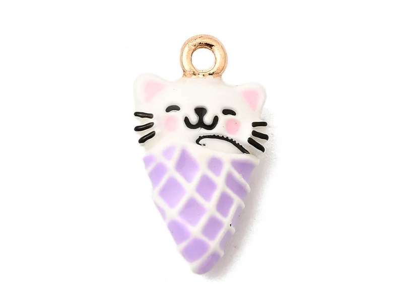 Breloque Glace chat Kawaii or 18k - couleur aléatoire