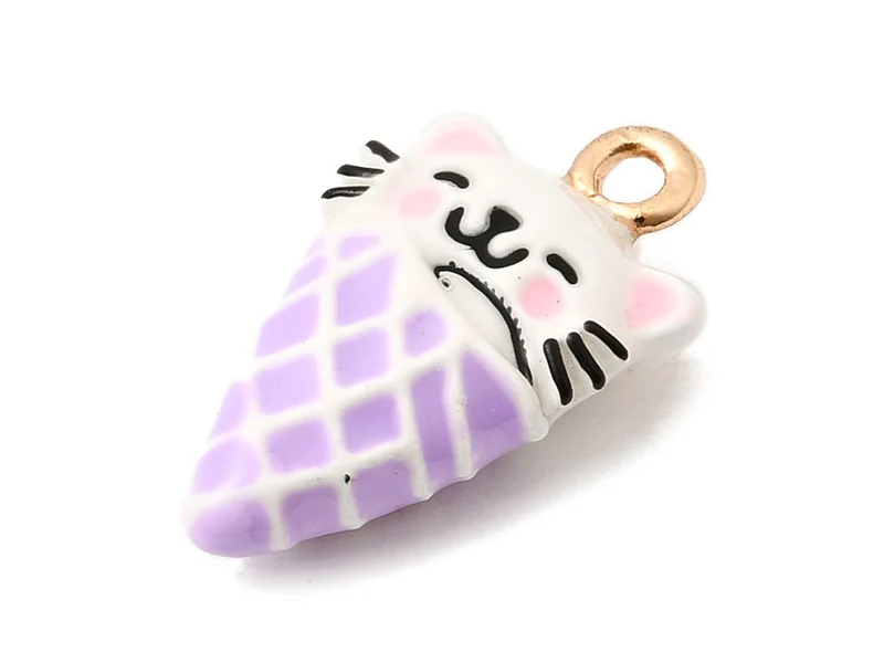 Breloque Glace chat Kawaii or 18k - couleur aléatoire