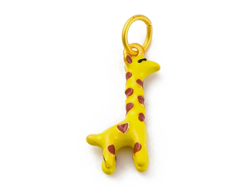 Breloque girafe émail - doré