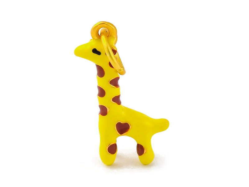Breloque girafe émail - doré