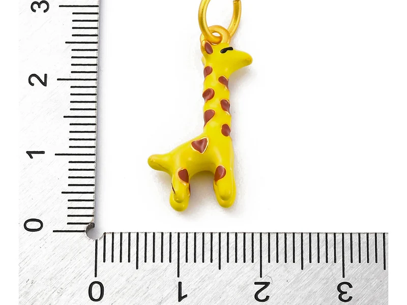 Breloque girafe émail - doré