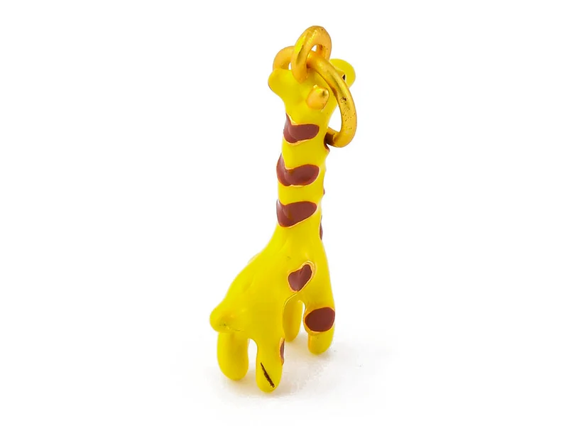 Breloque girafe émail - doré