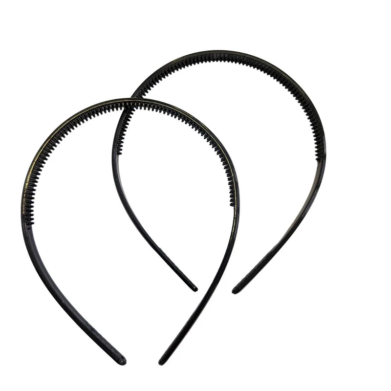 Serre-tête plastique noir avec dents 8mm