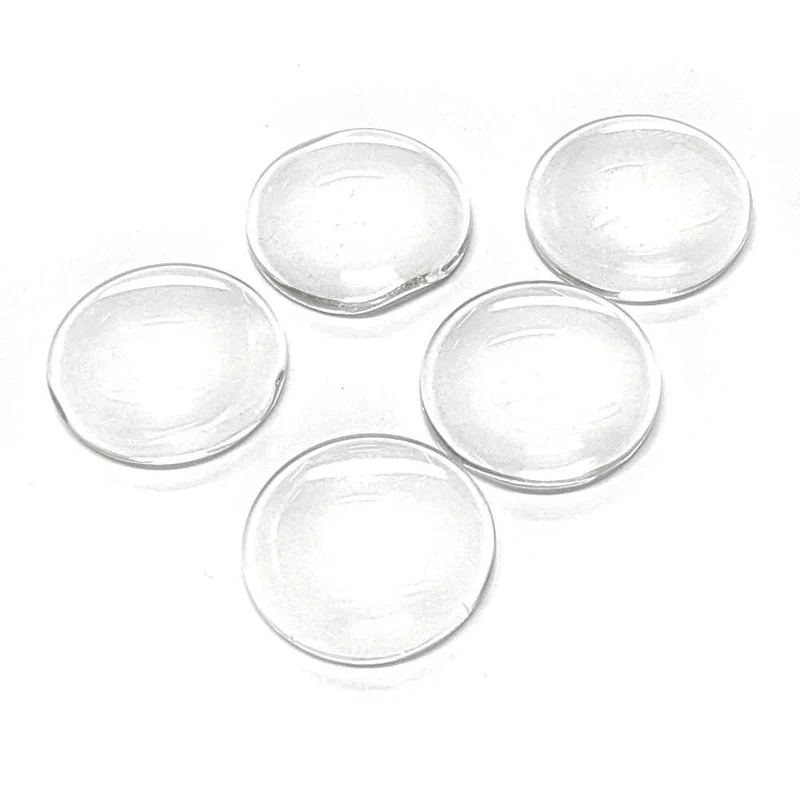 Cabochon en verre transparent dôme 18 x 5 mm (5 pièces)
