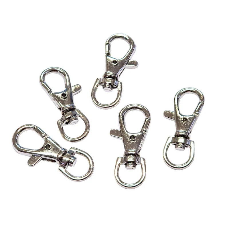 Mousqueton porte clé rotatif 39 mm gris (5 pièces)
