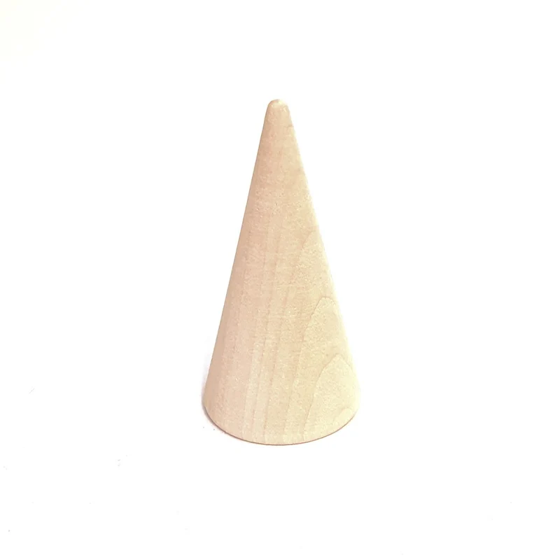 Presentoir bague plot cône en bois