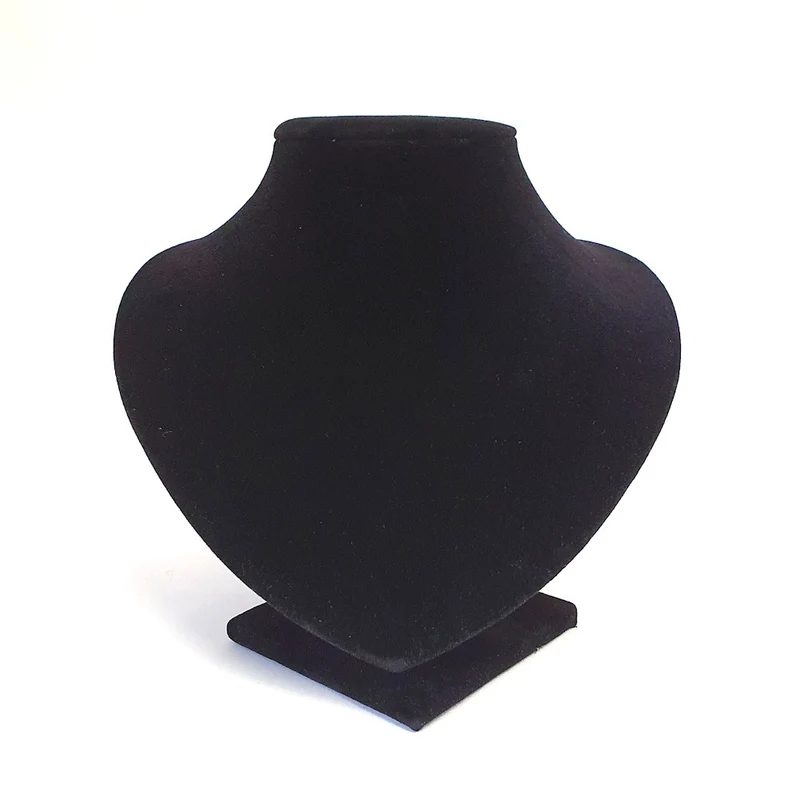 Buste porte collier et chaine velours 14 cm