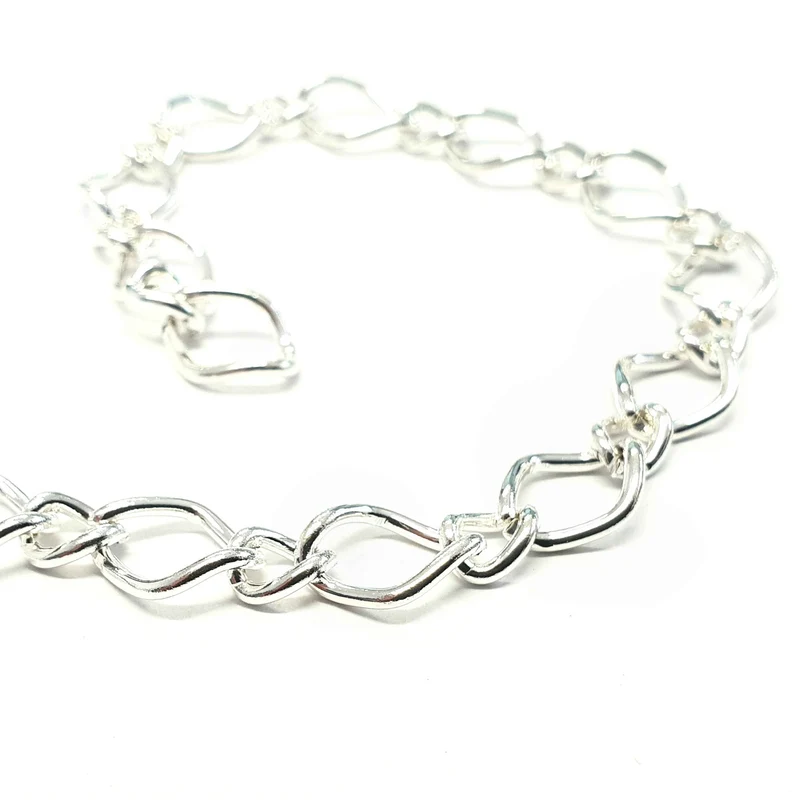 Chaine maille 10 x 7 mm argentée