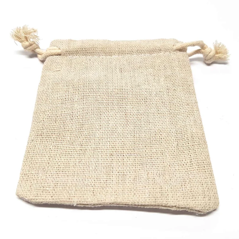 Pochettes coton 11 x 9 cm avec cordon lot de 10