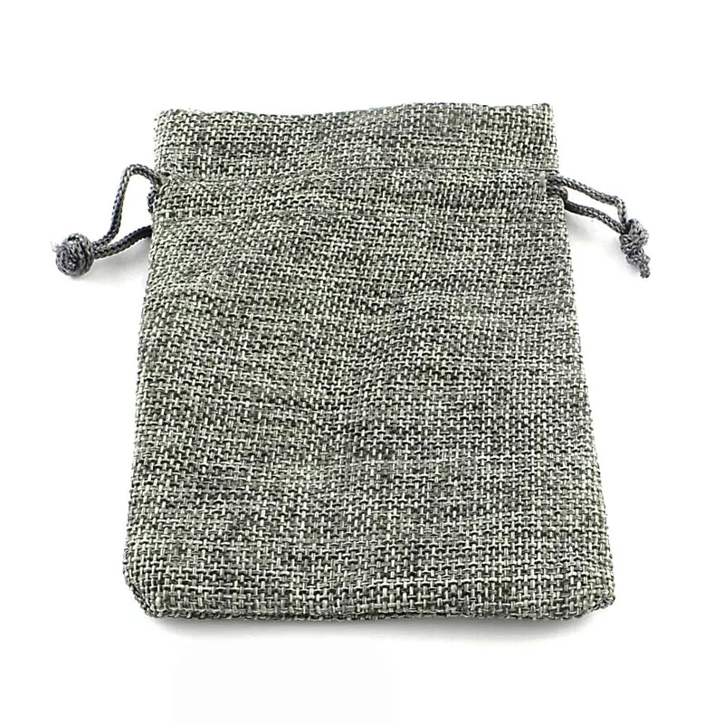 Pochettes jute 9 x 7 cm avec cordon lot de 10