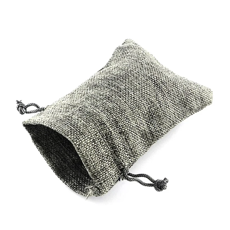 Pochettes jute 9 x 7 cm avec cordon lot de 10