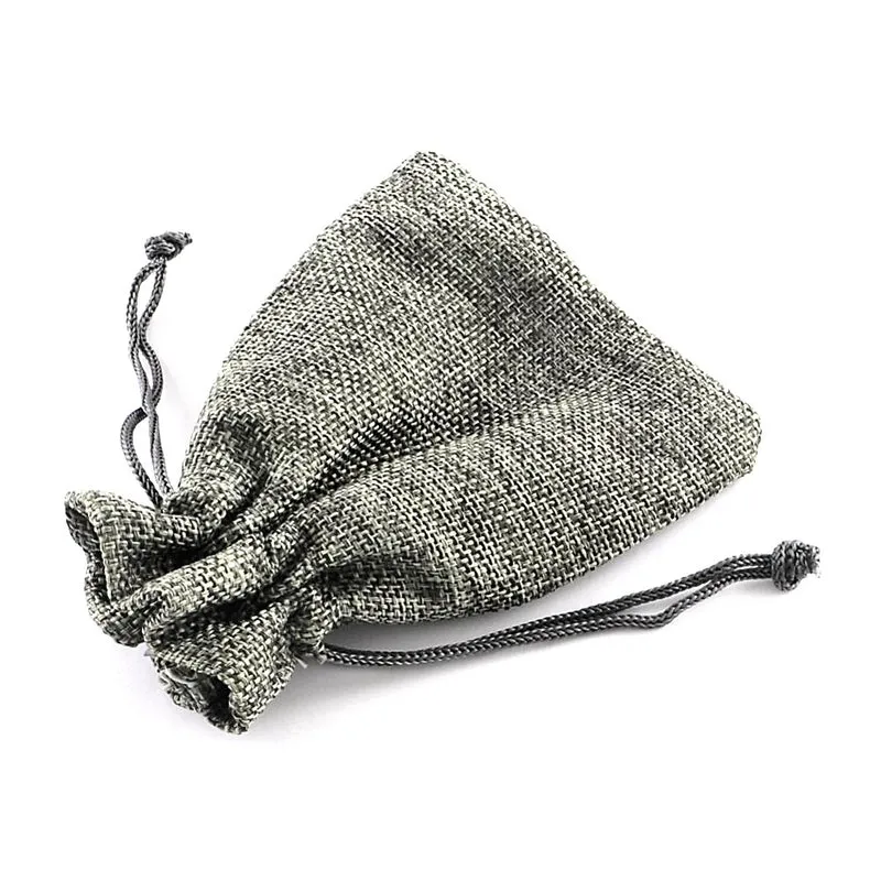 Pochettes jute 9 x 7 cm avec cordon lot de 10
