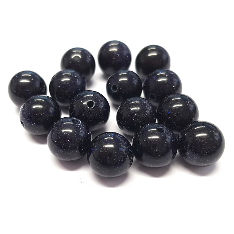 Perles rondes pierre synthétique Blue sand stone