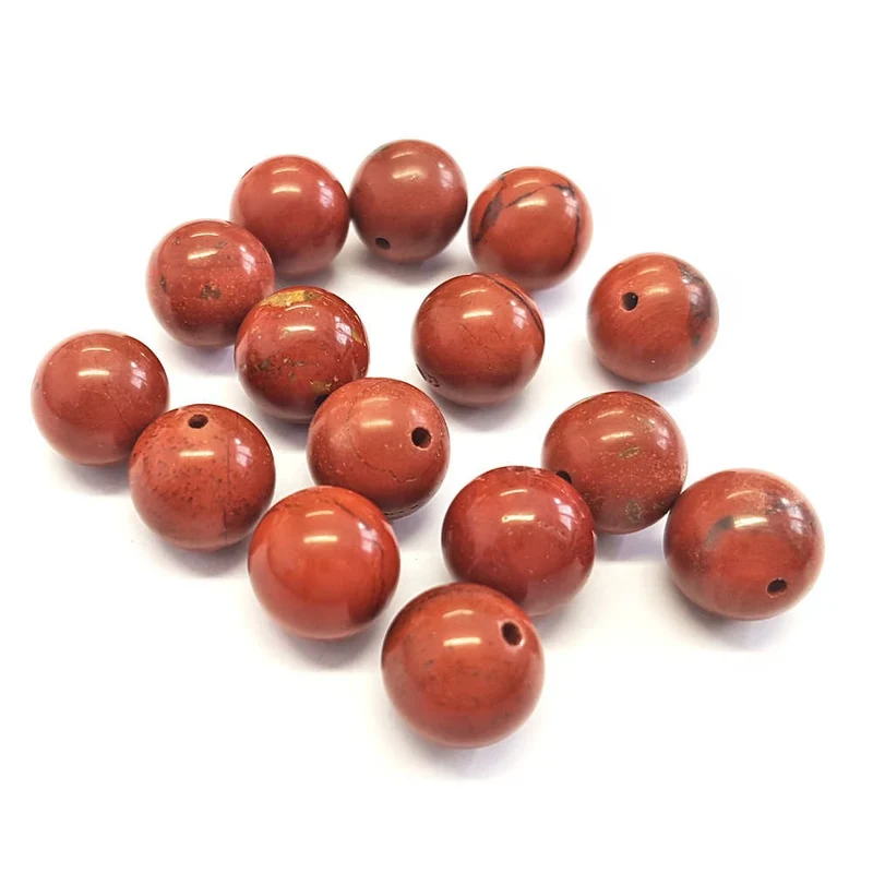 Perles rondes pierre gemme naturelle jaspe rouge