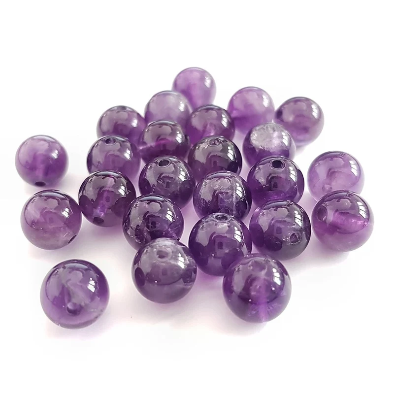 Perles rondes pierre gemme naturelle améthyste
