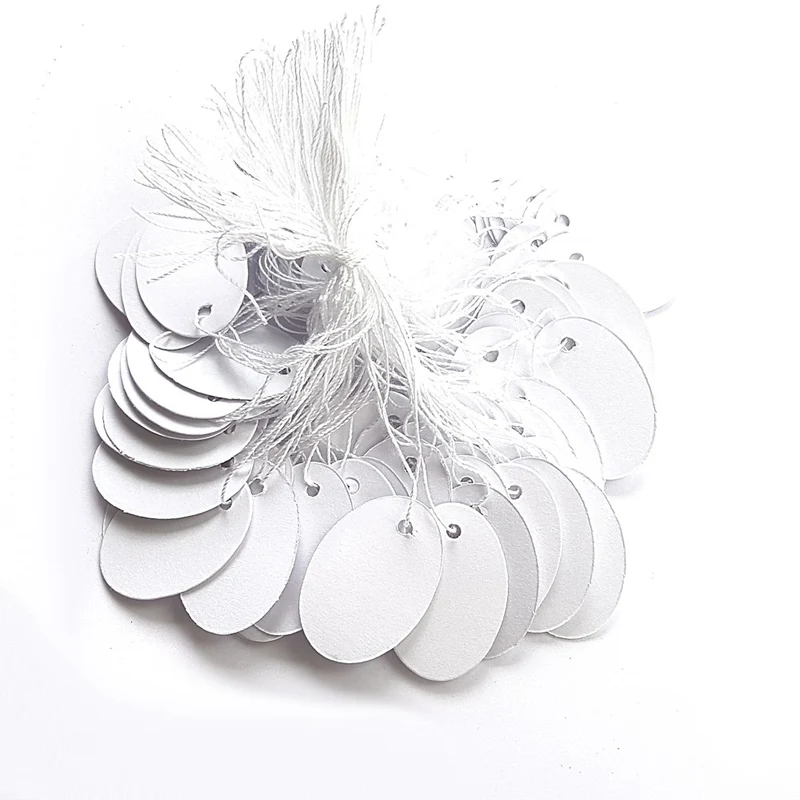 Etiquettes prix pour bijoux ovales 26 x 18 mm (100 pièces)