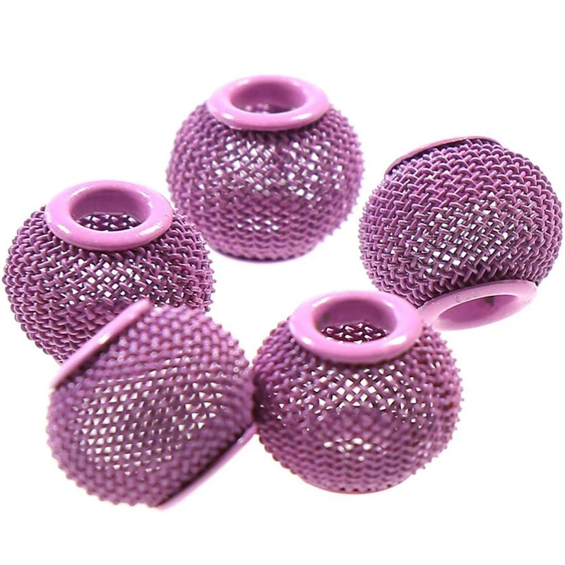 Perles metal tressé boules treillis 12 mm (5 pièces)