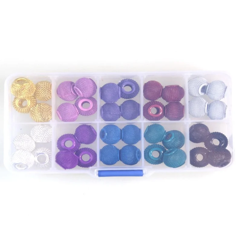 Kit de perles boules tressées de plusieurs couleurs