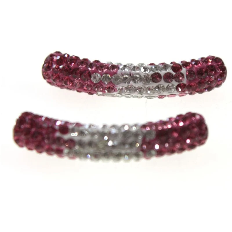 Perles shamballa tubes bicolores cristal 45 mm (1 pièce)