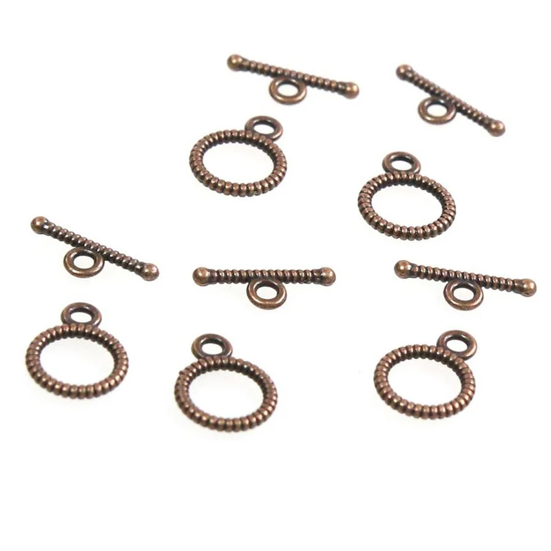 Fermoir t toggle strié pour bijoux 10,5 mm (10 pièces)