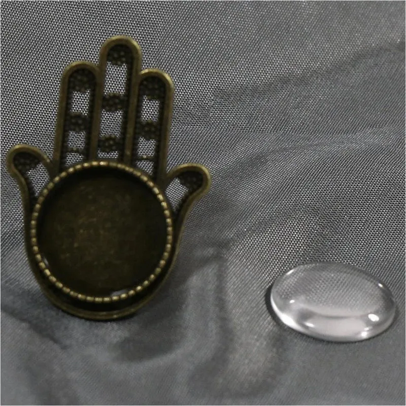 Kit support bague Fatma cabochon verre 41x29,5 mm (10 pièces)