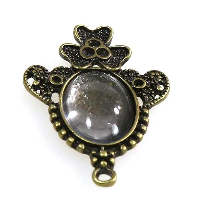Kit cabochon verre support Daisy 39 x 28 mm (10 pièces)