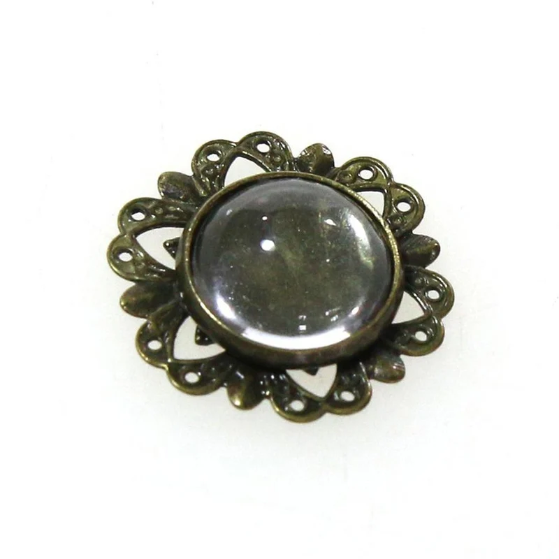 Kit cabochon verre support rond rosace 20 mm (10 pièces)
