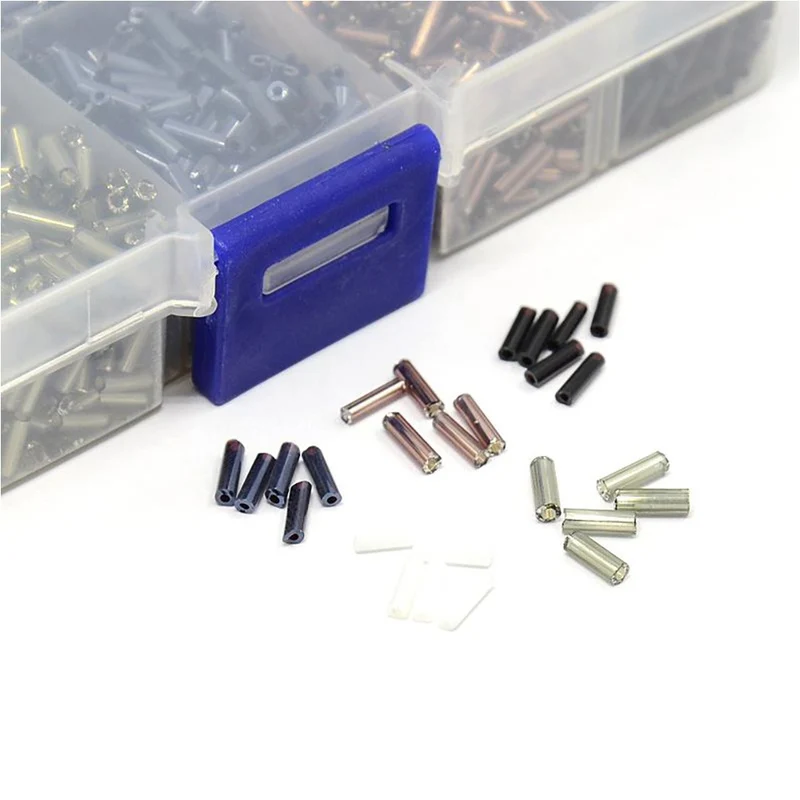 Kit perles de rocaille Bugle tubes 6 x 1,8 mm (4000 pièces)
