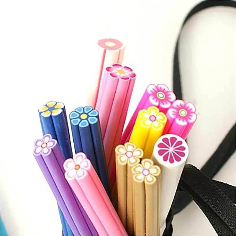 Canes fleurs en pâte polymère pour ongles et bijoux (10 pièces)