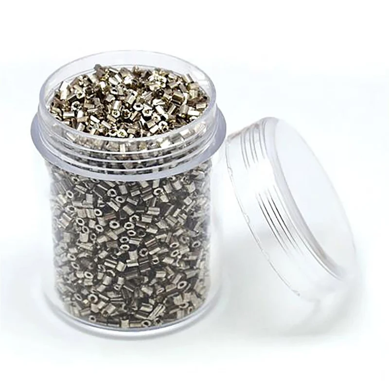 Perles de rocaille irisées tubes à facettes 1.8 à 2.3 mm (3000 pièces)