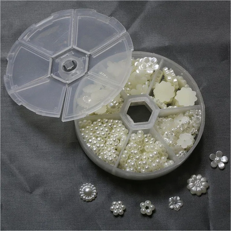 Kit accessoires fleurs nacrées à coller (240 pièces)