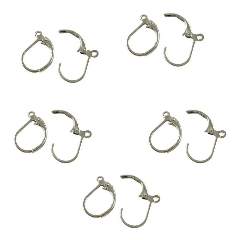 Support boucles d'oreilles dormeuses 15 x 10 mm (10 pièces)