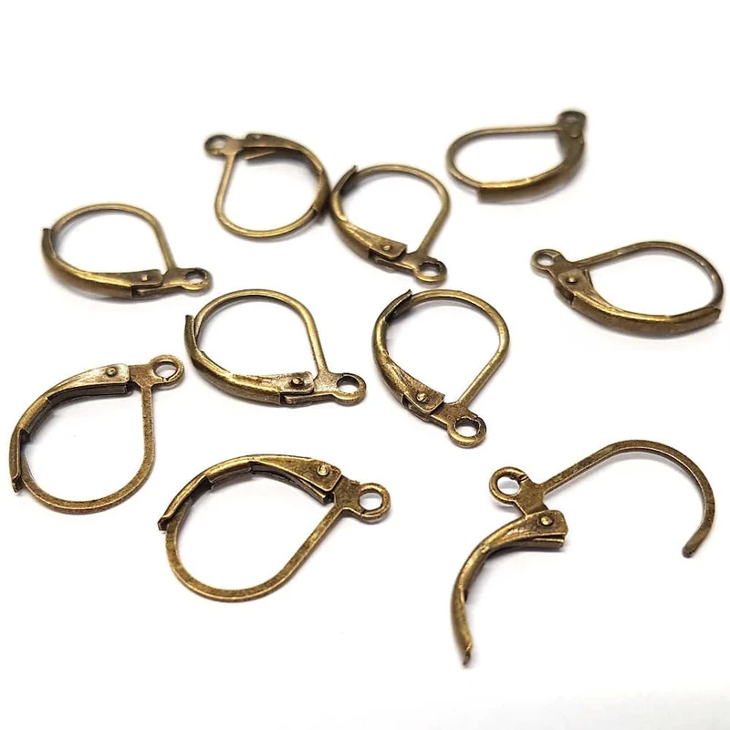 Support boucles d'oreilles dormeuses 15 x 10 mm (10 pièces)