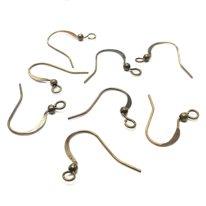 Crochets boucle d'oreille 15 mm avec boule (20 pièces)