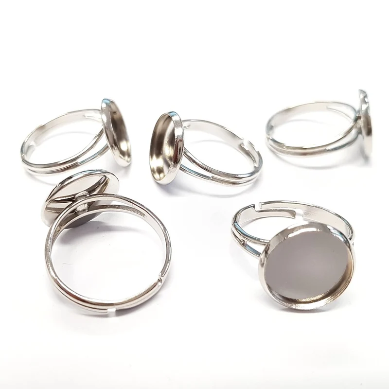 Support bague Moderno pour cabochon 12mm (5 pièces)