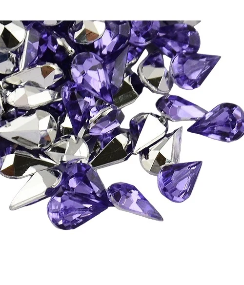 Strass bijoux acrylique Goutte 5 x 3 mm (50 pièces)